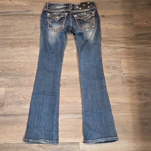 Miss Me Boot Cut Jeans - Distressed Blue